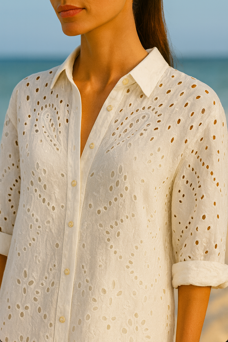Broderie Anglaise Shirt Dress