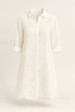 Broderie Anglaise Shirt Dress