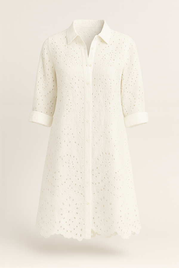 Broderie Anglaise Shirt Dress
