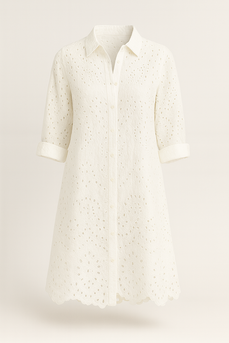 Broderie Anglaise Shirt Dress